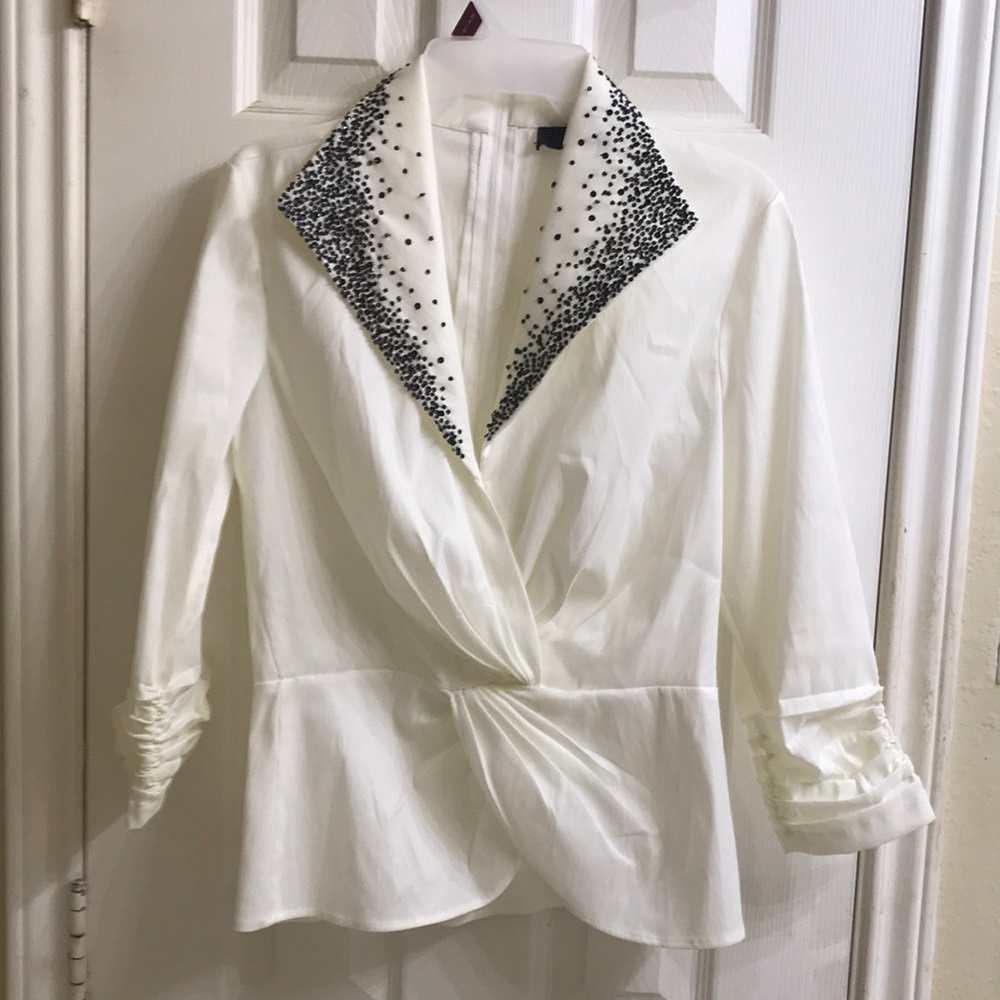 Tadashi Collection blouse with sequin adornment. NWOT